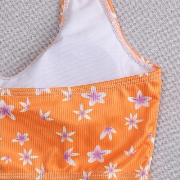Shein floral ribbed halter bikini top NWOT Large - Picture 5 of 7